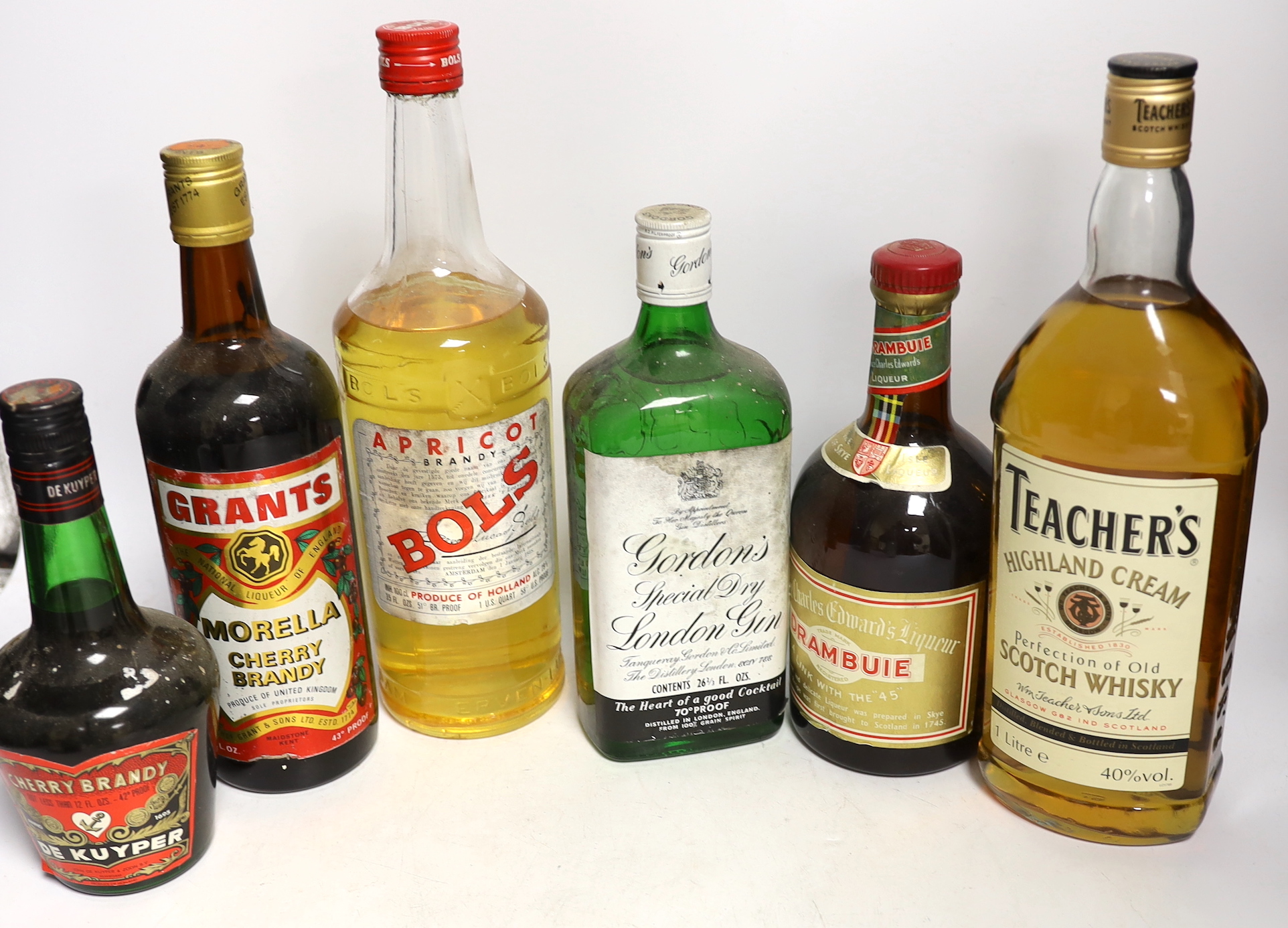 Eight bottles of spirits to include Gin, Scotch, Vodka etc
